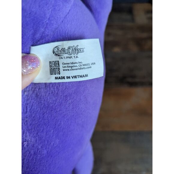 Sailor Moon Luna Purple Cat Plush Toy Laying Down 12" Clever Idiots Anime Manga - Picture 4 of 6